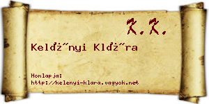 Kelényi Klára névjegykártya