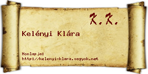 Kelényi Klára névjegykártya