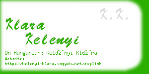 klara kelenyi business card